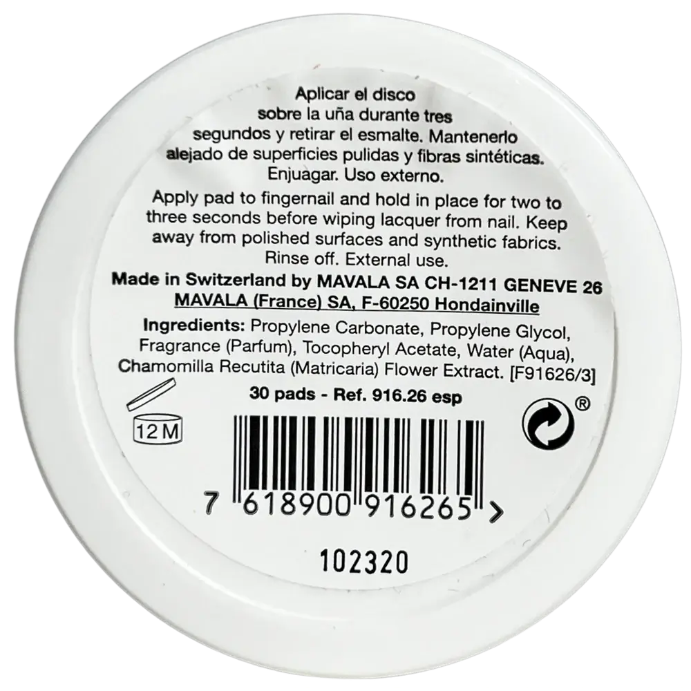 Dischetti per la rimozione dello smalto senza acetone Mavala