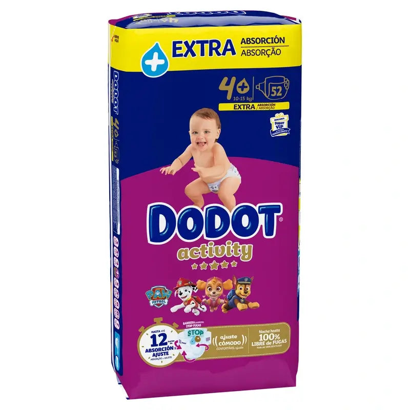 Dodot Activity Taglia 4+ Extra Jumbo (10-15Kg), 52 pannolini