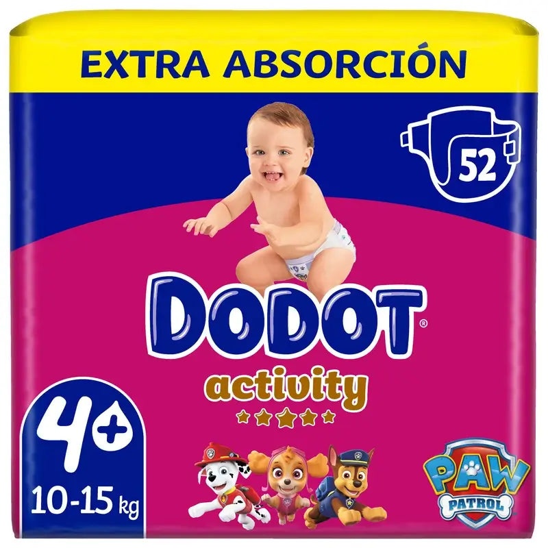 Dodot Activity Taglia 4+ Extra Jumbo (10-15Kg), 52 pannolini