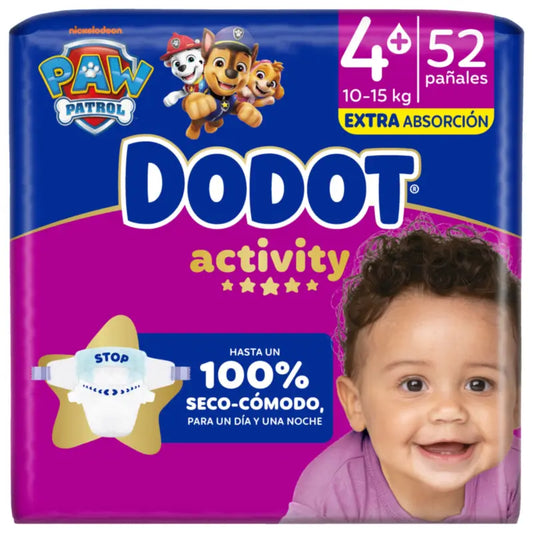 Dodot Activity Taglia 4+ Extra Jumbo (10-15Kg), 52 pannolini