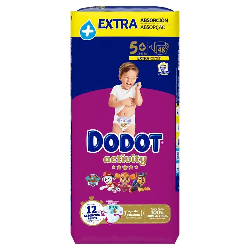 Dodot Activity taglia 5+ Extra Jumbo (12-17 Kg), 48 pannolini