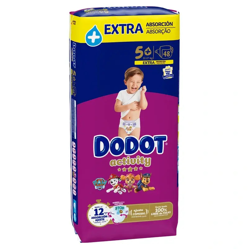 Dodot Activity taglia 5+ Extra Jumbo (12-17 Kg), 48 pannolini