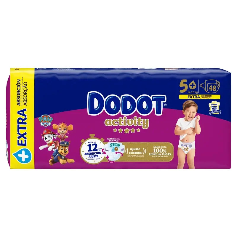 Dodot Activity taglia 5+ Extra Jumbo (12-17 Kg), 48 pannolini