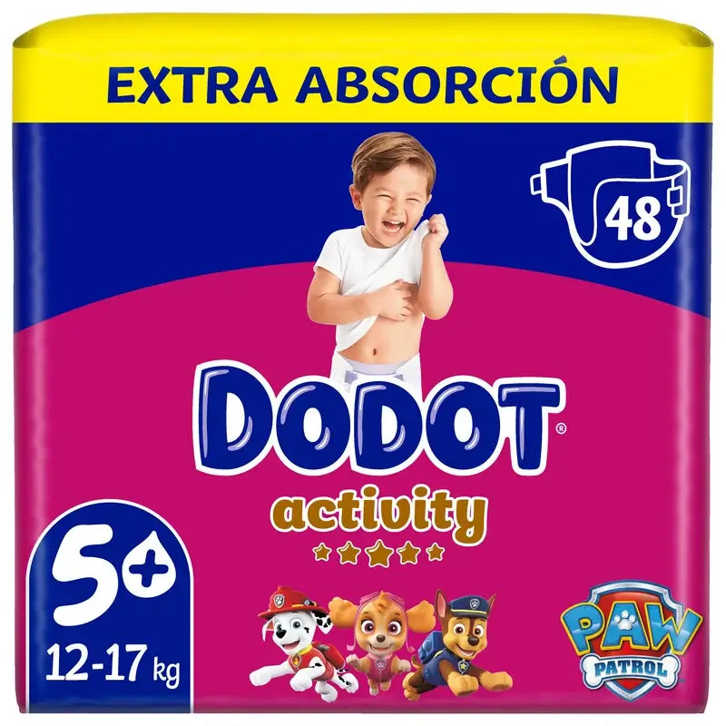 Dodot Activity taglia 5+ Extra Jumbo (12-17 Kg), 48 pannolini