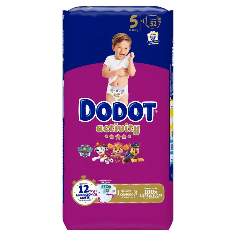 Dodot Activity Taglia 5 (12-16 Kg), 52 pannolini