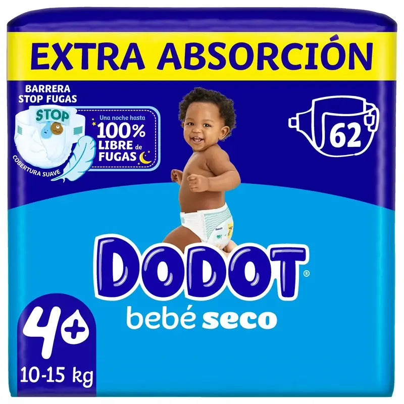 Dodot Baby Dry Taglia 4 (10-15 kg), 62 pannolini