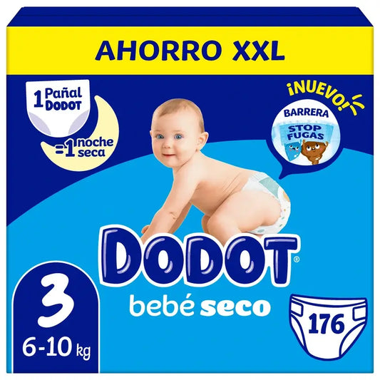 Dodot Baby Dry Taglia 3, 176 pannolini