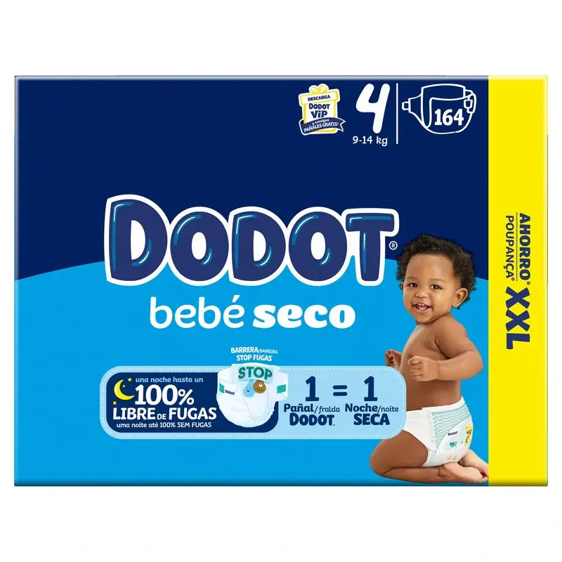 Dodot Baby Dry taglia 4, 164 pannolini