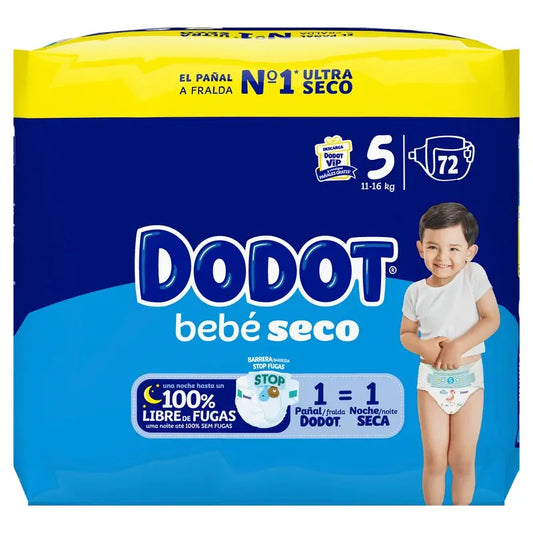 Dodot Baby Dry Taglia 5 (11-16 Kg), 72 pannolini