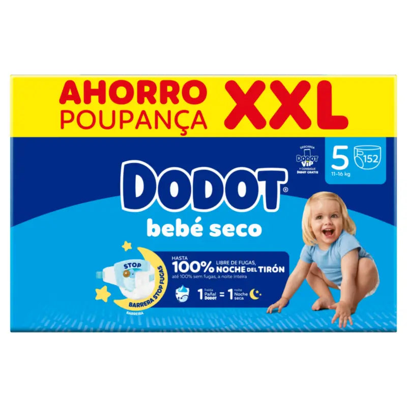 Dodot Baby Dry taglia 5, 152 pannolini
