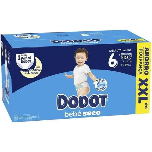 Dodot Baby Dry Taglia 6, 13Kg-18Kg, 128 pannolini