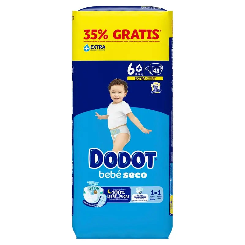 Dodot Dry Baby Taglia 6+ (+14 Kg), 48 pannolini