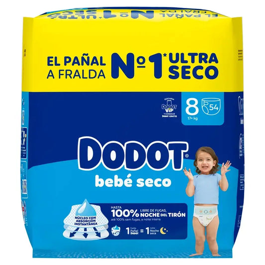 Dodot Bebé-Seco Taglia 8, 54 pannolini