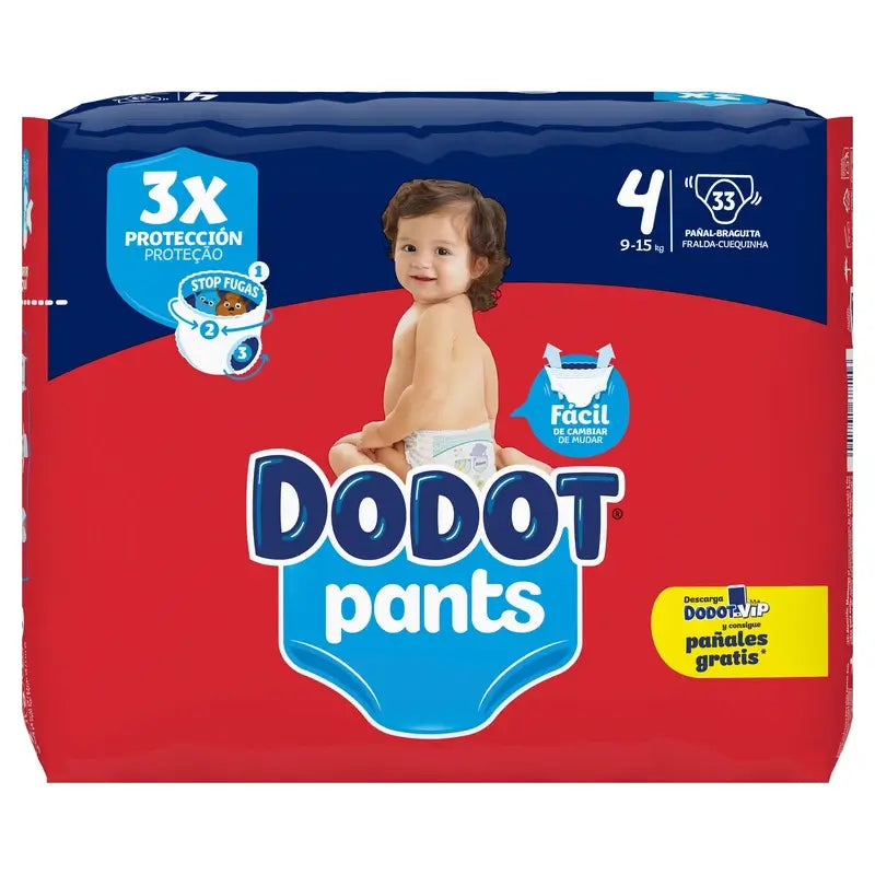 Dodot Pants Panty Taglia 4 (9-15 Kg), 33 Pannolini