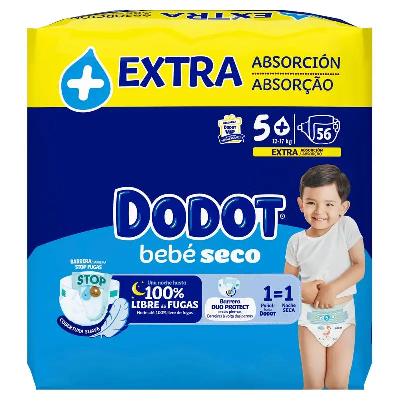 Dodot Baby Dry Misura 5 Extra Jumbo, 56 pannolini