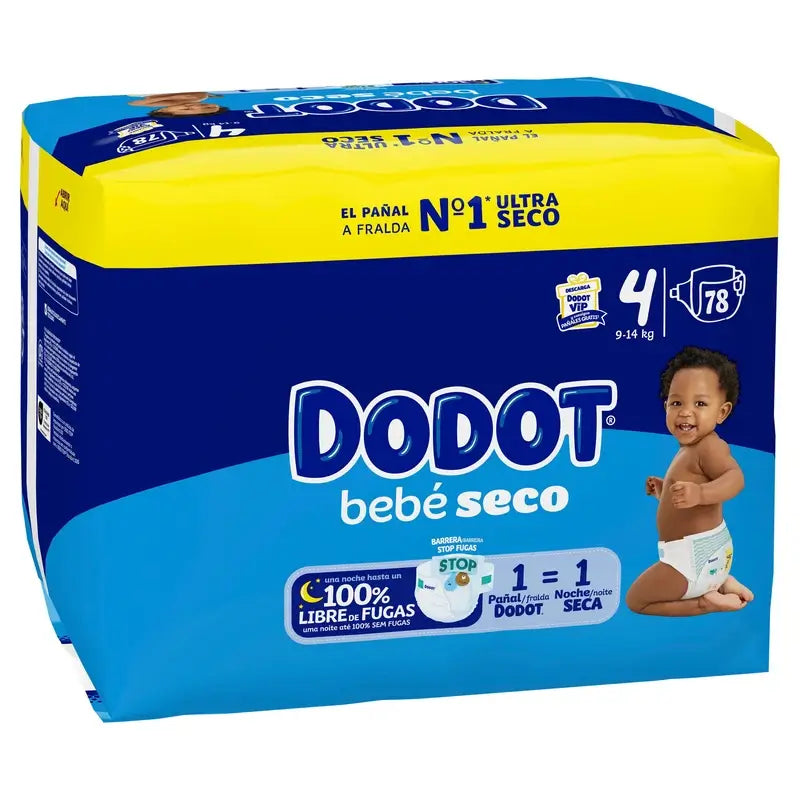 Dodot Baby Dry Taglia 4 (9-14 Kg), 78 pannolini