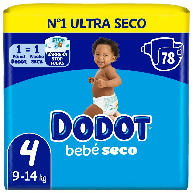 Dodot Baby Dry Taglia 4 (9-14 Kg), 78 pannolini