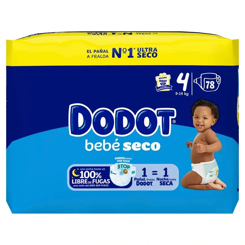 Dodot Baby Dry Taglia 4 (9-14 Kg), 78 pannolini