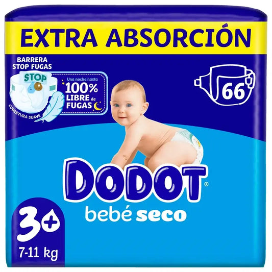 Dodot Baby Dry Taglia 3+ (7-11 Kg), 66 pannolini