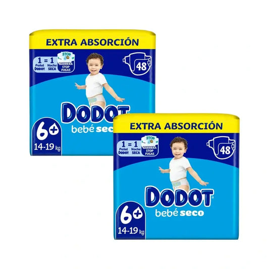 Dodot Baby Dry Taglia 6+ (+14 Kg), 2x48 pannolini