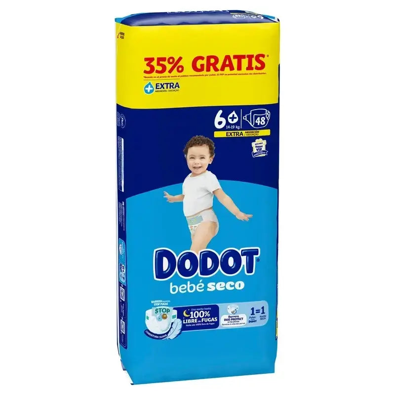 Dodot Baby Dry Taglia 6+ (+14 Kg), 2x48 pannolini