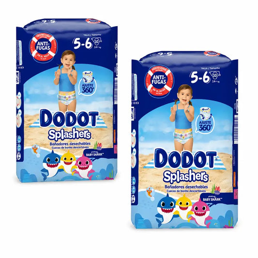 Dodot Splashers Pannolini ad acqua taglia 5-6, confezione da 2 x 10 unità