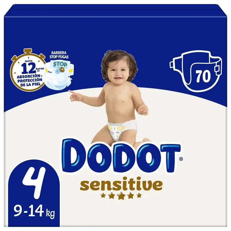 Dodot Sensitive taglia 4 per neonati, 9 Kg, 14 Kg, 210 pannolini