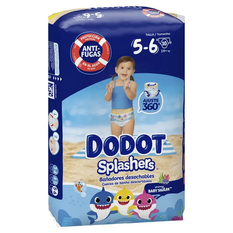 Dodot Splashers Pannolini ad acqua taglia 5-6, 10 pz.
