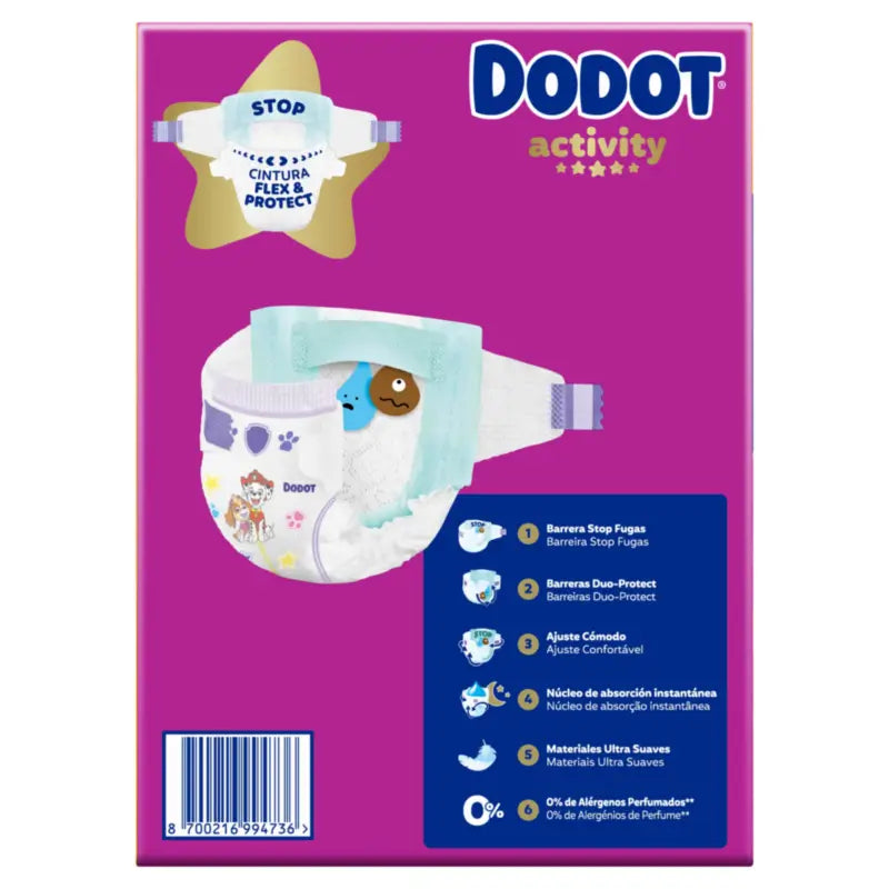 Dodot Activity taglia 4+, 10kg-15kg, 144 pannolini