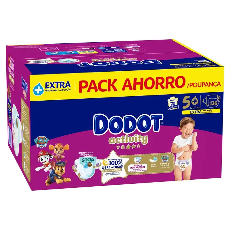 Dodot Activity Taglia 5+, 12kg-17kg, 126 pannolini
