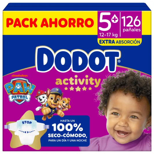 Dodot Activity Taglia 5+, 12kg-17kg, 126 pannolini
