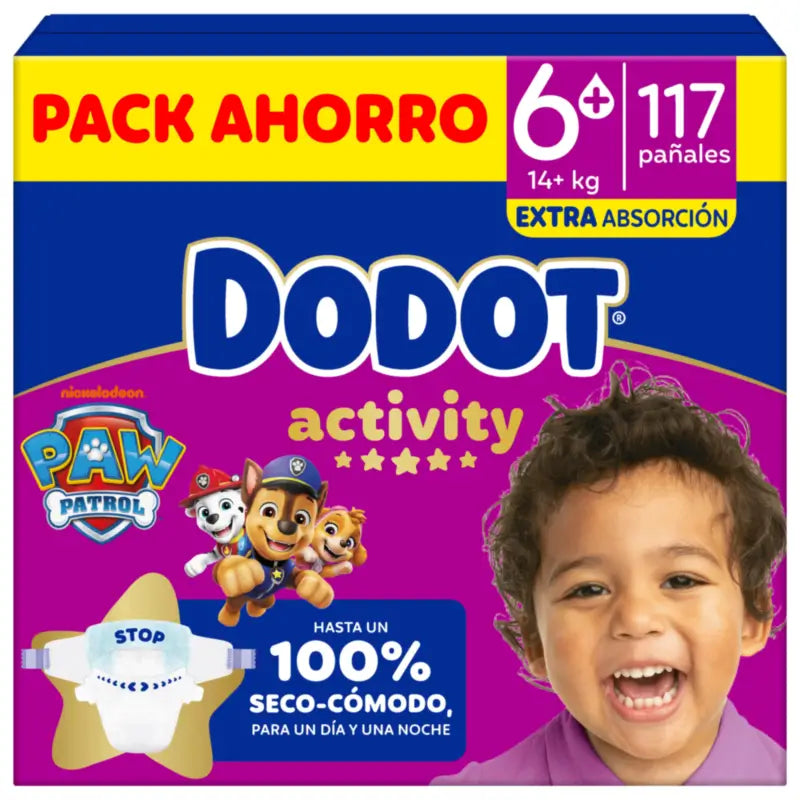 Dodot Activity taglia 6+, 14kg-19kg, 117 pannolini