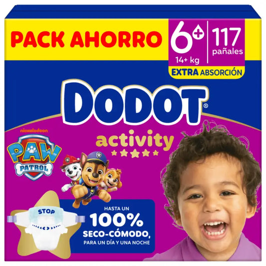 Dodot Activity taglia 6+, 14kg-19kg, 117 pannolini
