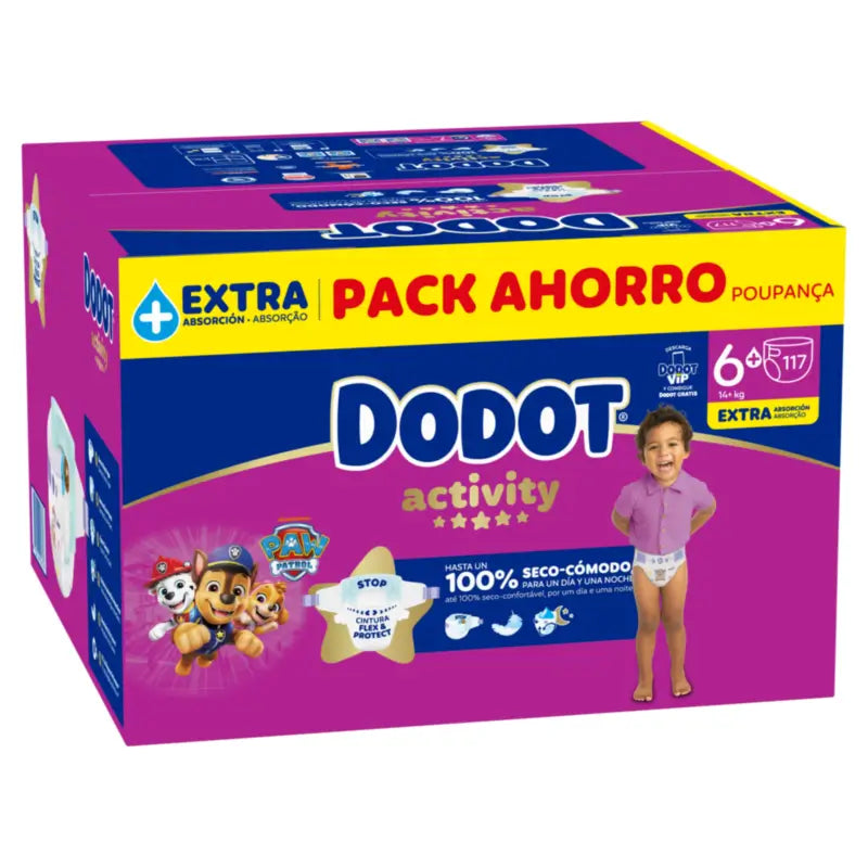 Dodot Activity taglia 6+, 14kg-19kg, 117 pannolini