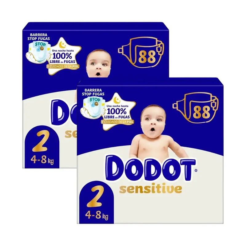 Dodot Sensitive Jumbo Sensitive Nappy Pack Size 2, 2x88 Units