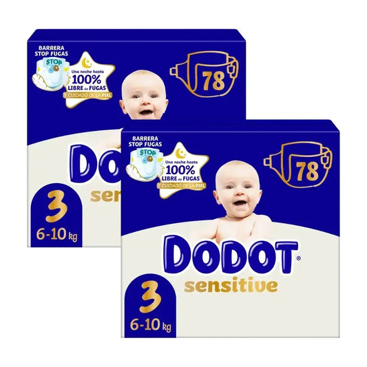 Dodot Sensitive Jumbo Sensitive Confezione di pannolini taglia 3, 2x78 unità
