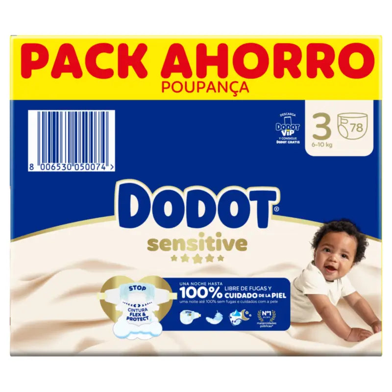 Dodot Sensitive Taglia 3, 6kg-10kg, 78 pannolini