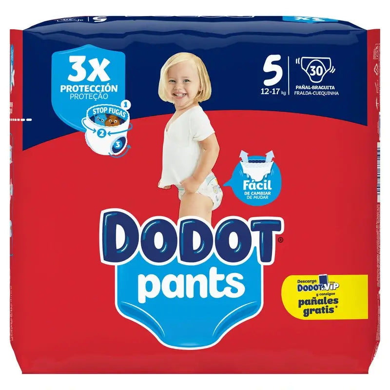 Dodot Pants Panty Taglia 5 (12-17 Kg), 30 pannolini