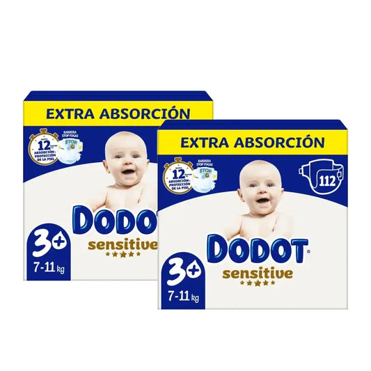 Dodot Sensitive Extra-Box Taglia 3+ Pannolini, confezione 2x112