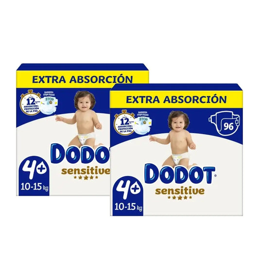 Dodot Sensitive Extra-Box Taglia 4+ Pannolini, confezione da 2x96