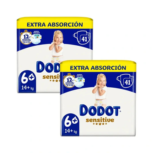 Dodot Sensitive taglia 6 Extra-Jumbo, confezione da 2 x 41 pannolini