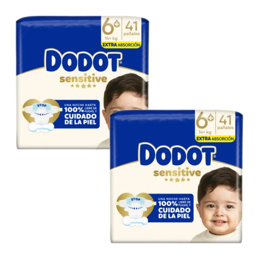 Dodot Sensitive taglia 6 Extra-Jumbo, confezione da 2 x 41 pannolini