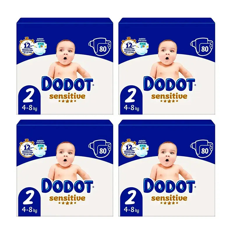 Dodot Sensitive Taglia 2 Scatola, 4 x 80 pannolini