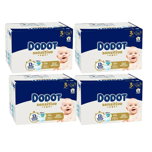 Dodot Sensitive Taglia 3 Scatola, 4 x 74 pannolini