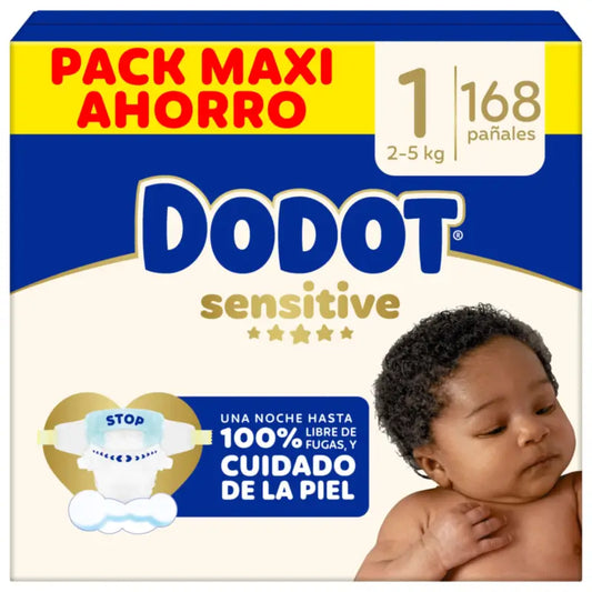 Dodot Sensitive Taglia 1, Pannolini, 2Kg-5Kg , 168 pz.