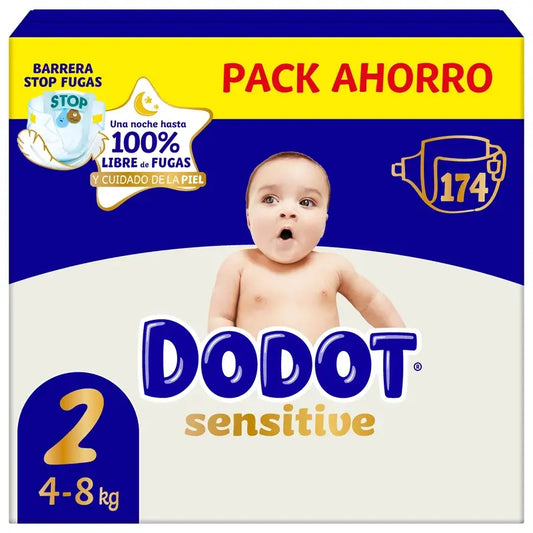 Dodot Sensitive Taglia 2, Pannolini, 4Kg-8Kg , 174 pz.