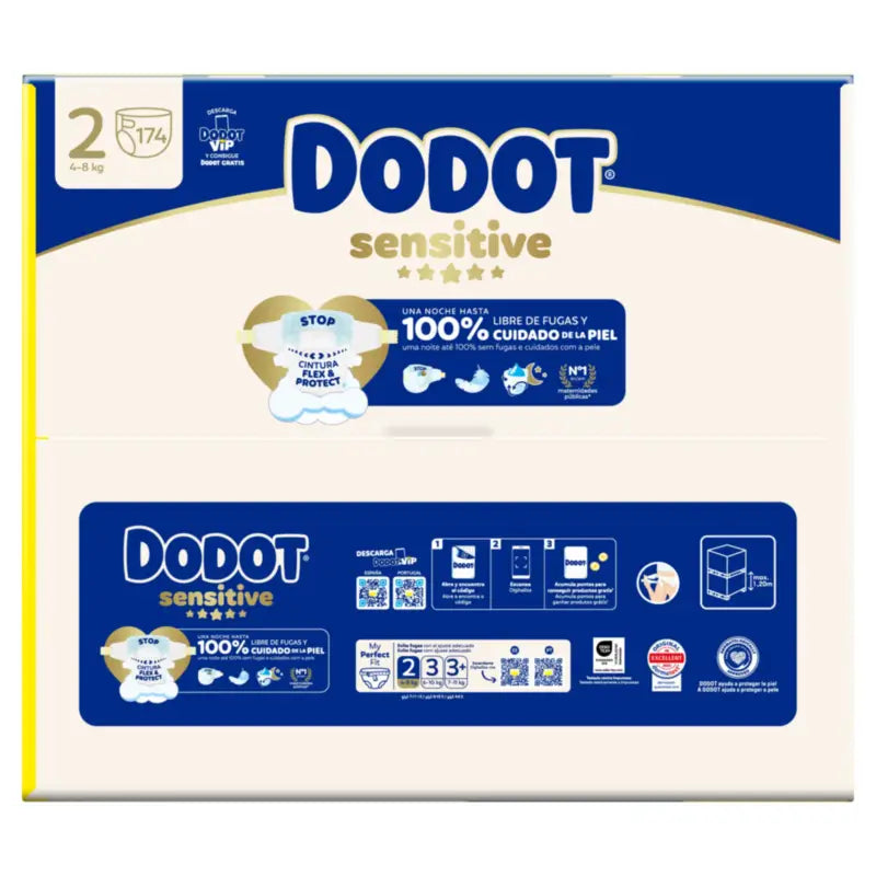 Dodot Sensitive Taglia 2, Pannolini, 4Kg-8Kg , 174 pz.