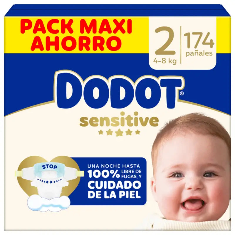 Dodot Sensitive Taglia 2, Pannolini, 4Kg-8Kg , 174 pz.