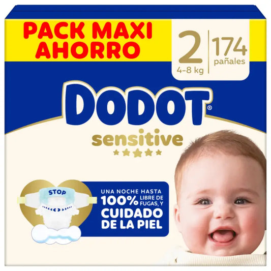 Dodot Sensitive Taglia 2, Pannolini, 4Kg-8Kg , 174 pz.