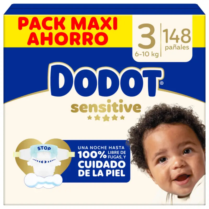 Dodot Sensitive Taglia 3, Pannolini, 6Kg-10Kg , 148 pz.